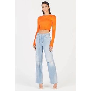 Cotton Citizen Distressed Belted Boyfriend Jeans in Sunset Wash